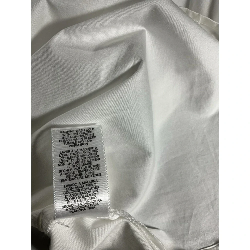 Michael Kors White 1/2 Zip Flip Cuff Sleeve Pockets Top/Blouse Women's Medium